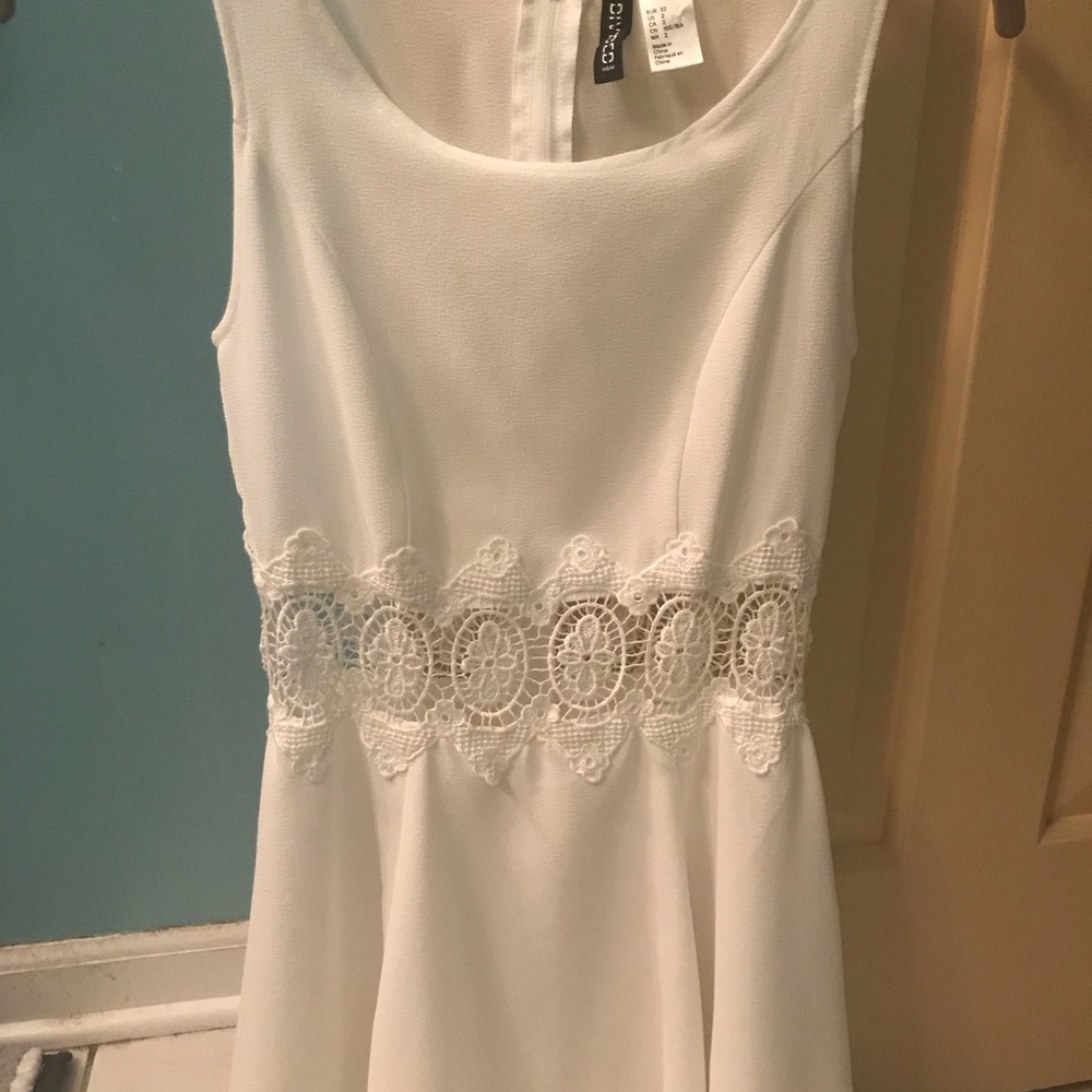 Divided white dress